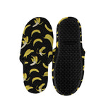 Black Cartoon Banana Pattern Print Slippers