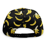 Black Cartoon Banana Pattern Print Snapback Cap
