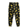 Black Cartoon Banana Pattern Print Sweatpants