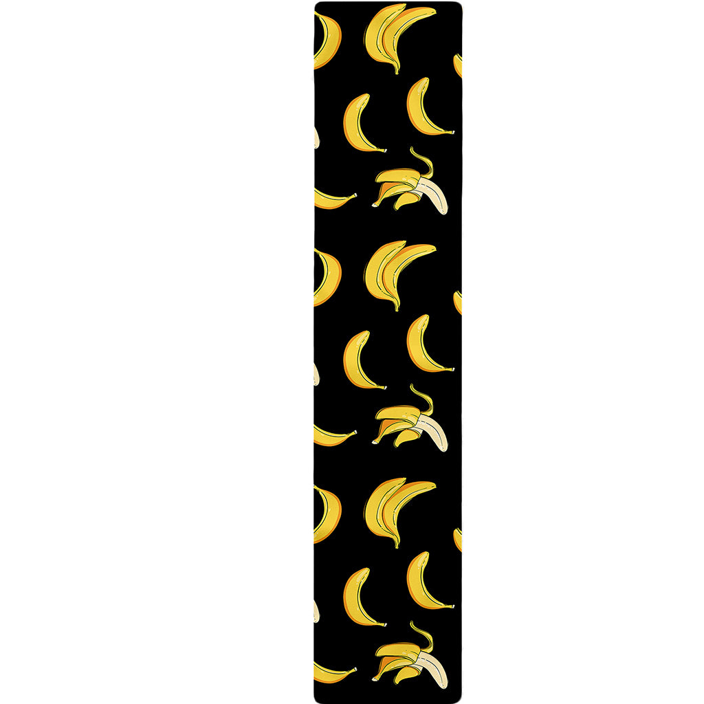 Black Cartoon Banana Pattern Print Table Runner