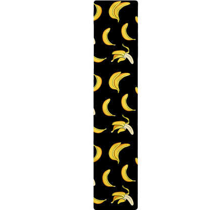 Black Cartoon Banana Pattern Print Table Runner