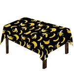 Black Cartoon Banana Pattern Print Tablecloth