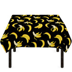 Black Cartoon Banana Pattern Print Tablecloth