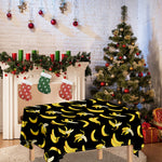 Black Cartoon Banana Pattern Print Tablecloth