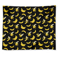Black Cartoon Banana Pattern Print Tapestry
