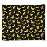 Black Cartoon Banana Pattern Print Tapestry