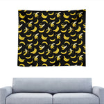 Black Cartoon Banana Pattern Print Tapestry