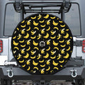Black Cartoon Banana Pattern Print Tire Cover With Camera Hole