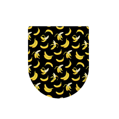 Black Cartoon Banana Pattern Print Toilet Lid Cover