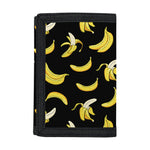 Black Cartoon Banana Pattern Print Trifold Wallet