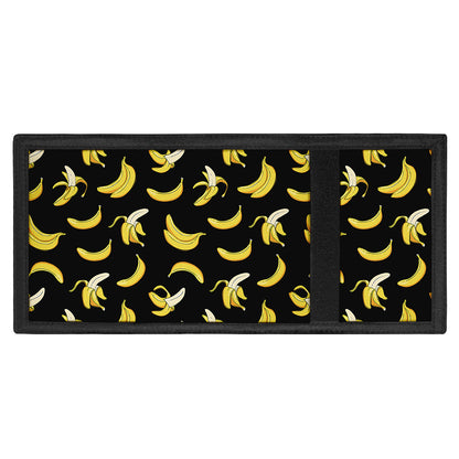 Black Cartoon Banana Pattern Print Trifold Wallet
