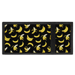 Black Cartoon Banana Pattern Print Trifold Wallet