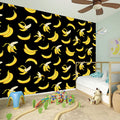 Black Cartoon Banana Pattern Print Wall Sticker