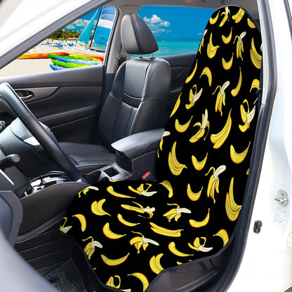 Black Cartoon Banana Pattern Print Waterproof Car Seat Cover