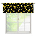 Black Cartoon Banana Pattern Print Window Valance