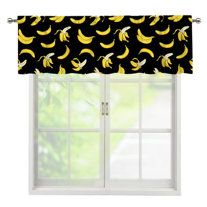 Black Cartoon Banana Pattern Print Window Valance