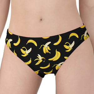 Black Cartoon Banana Pattern Print Women's Panties