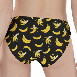 Black Cartoon Banana Pattern Print Women's Panties