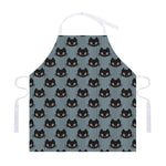 Black Cat Knitted Pattern Print Adjustable Apron