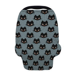 Black Cat Knitted Pattern Print Baby Seat Cover