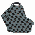 Black Cat Knitted Pattern Print Baby Seat Cover