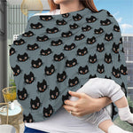 Black Cat Knitted Pattern Print Baby Seat Cover