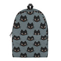 Black Cat Knitted Pattern Print School Backpack