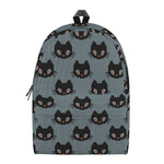 Black Cat Knitted Pattern Print Backpack