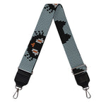 Black Cat Knitted Pattern Print Bag Strap