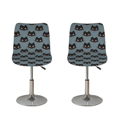 Black Cat Knitted Pattern Print Bar Stool Covers
