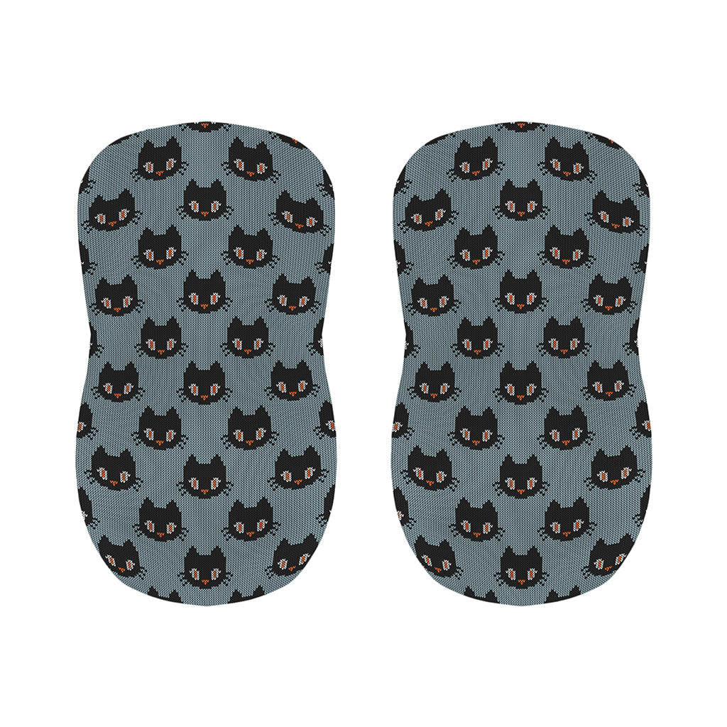 Black Cat Knitted Pattern Print Bar Stool Covers
