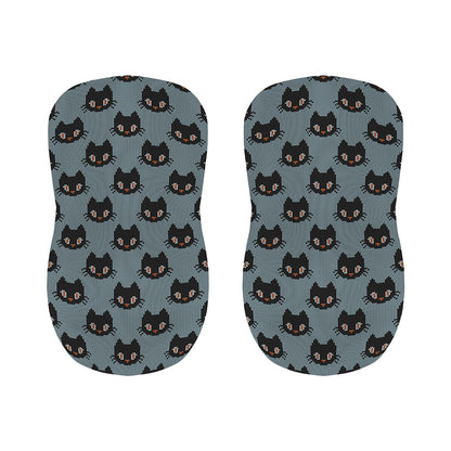 Black Cat Knitted Pattern Print Bar Stool Covers