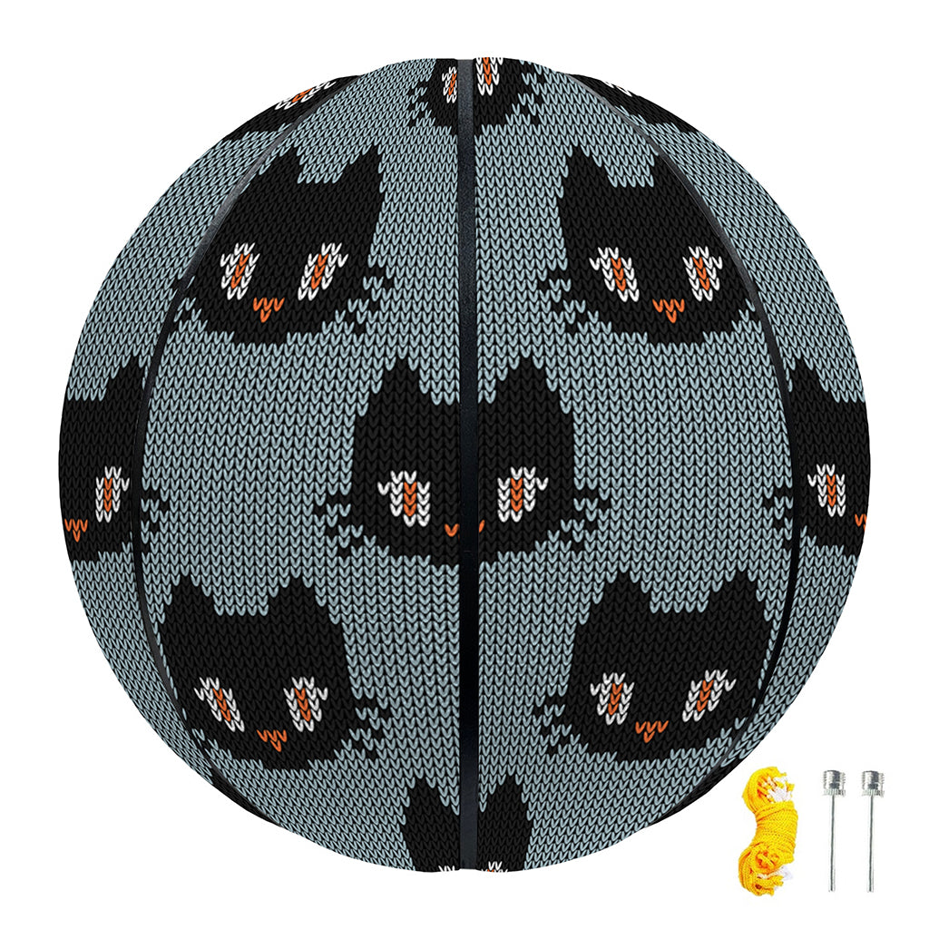 Black Cat Knitted Pattern Print Basketball