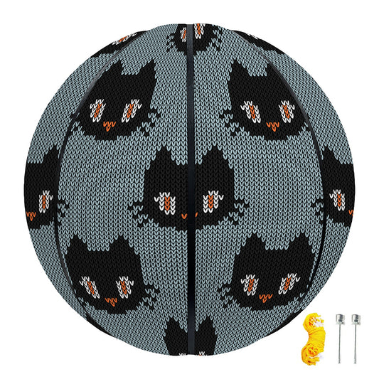 Black Cat Knitted Pattern Print Basketball