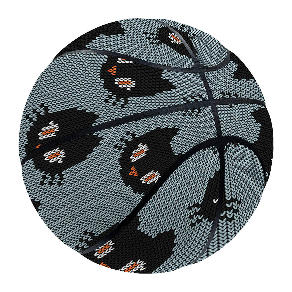 Black Cat Knitted Pattern Print Basketball