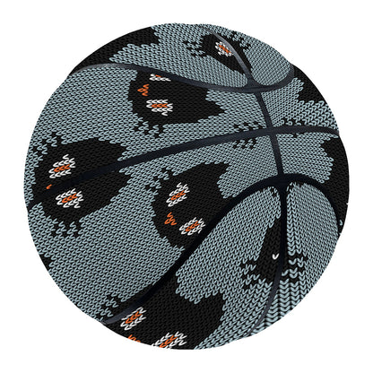 Black Cat Knitted Pattern Print Basketball
