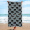 Black Cat Knitted Pattern Print Beach Towel