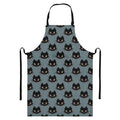 Black Cat Knitted Pattern Print Bib Apron With Pocket