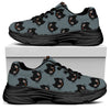 Black Cat Knitted Pattern Print Black Chunky Shoes