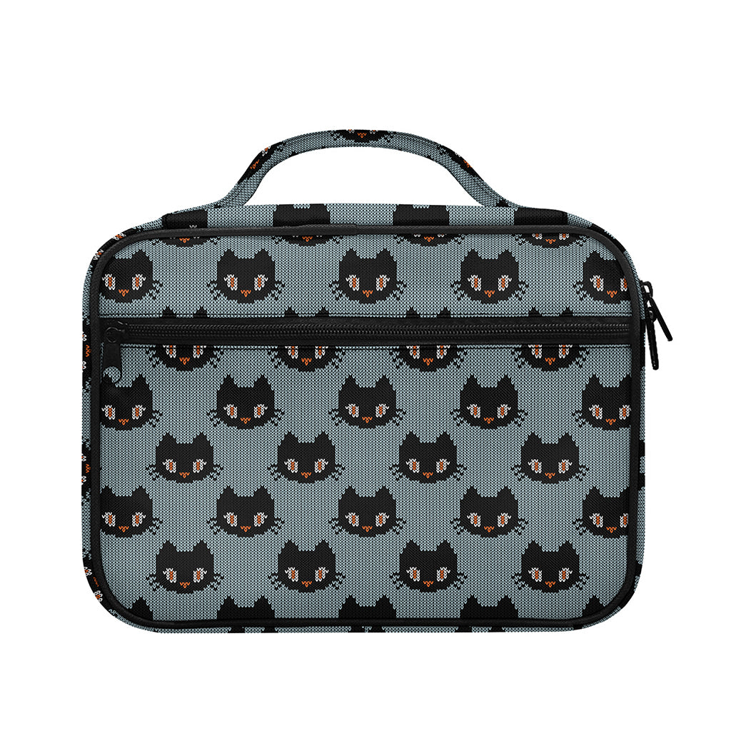 Black Cat Knitted Pattern Print Briefcase Bible Bag