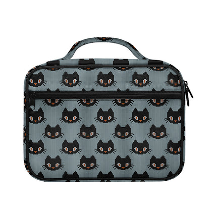 Black Cat Knitted Pattern Print Briefcase Bible Bag