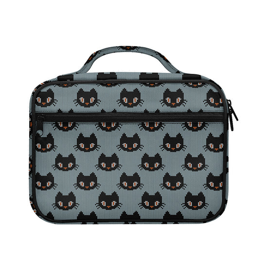 Black Cat Knitted Pattern Print Briefcase Bible Bag
