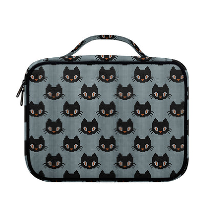 Black Cat Knitted Pattern Print Briefcase Bible Bag