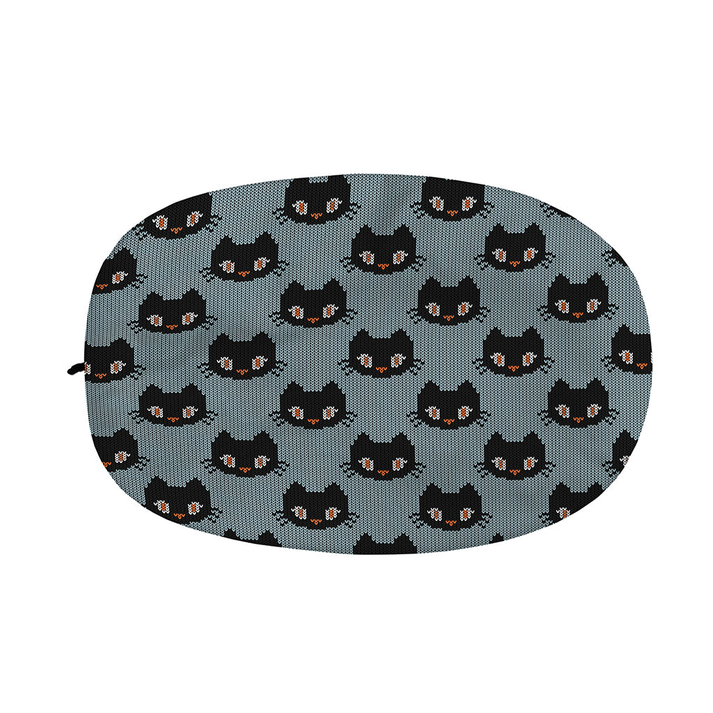 Black Cat Knitted Pattern Print Car Side Mirror Covers
