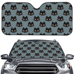 Black Cat Knitted Pattern Print Car Windshield Sun Shade