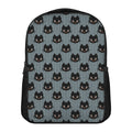 Black Cat Knitted Pattern Print Casual Backpack