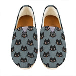 Black Cat Knitted Pattern Print Casual Shoes