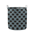 Black Cat Knitted Pattern Print Collapsible Laundry Basket