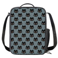 Black Cat Knitted Pattern Print Crossbody Lunch Bag