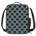 Black Cat Knitted Pattern Print Crossbody Lunch Bag